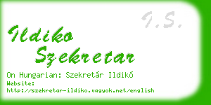 ildiko szekretar business card