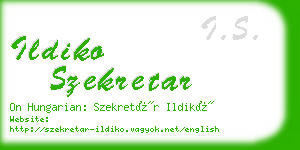 ildiko szekretar business card